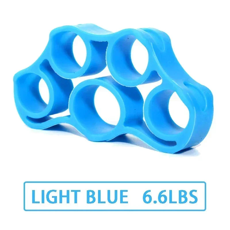 HealthyRealLife light blue silicone finger exerciser for hand strength resistance trainer for rehab and grip