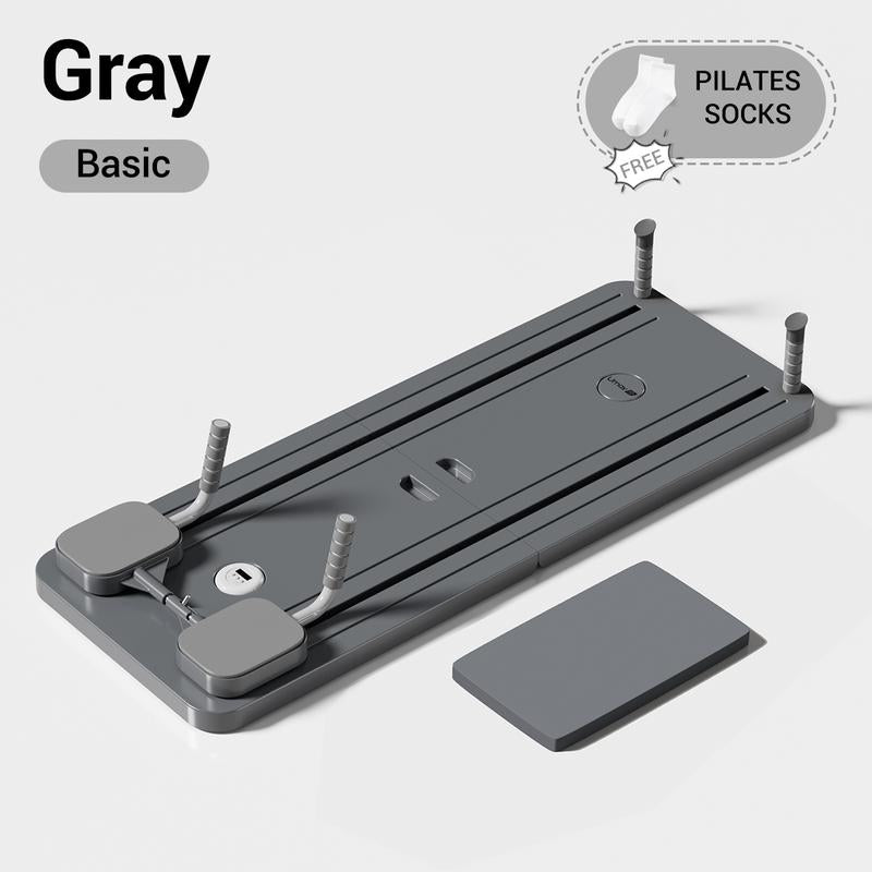 HealthyRealLife gray multi-functional ab exercise board with adjustable resistance bands foot pegs and foam knee pad