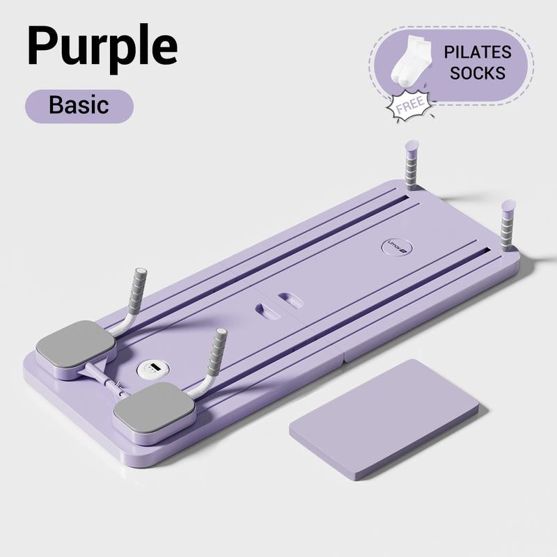 HealthyRealLife purple multi-functional ab exercise board with adjustable handles resistance bands and foam knee pad