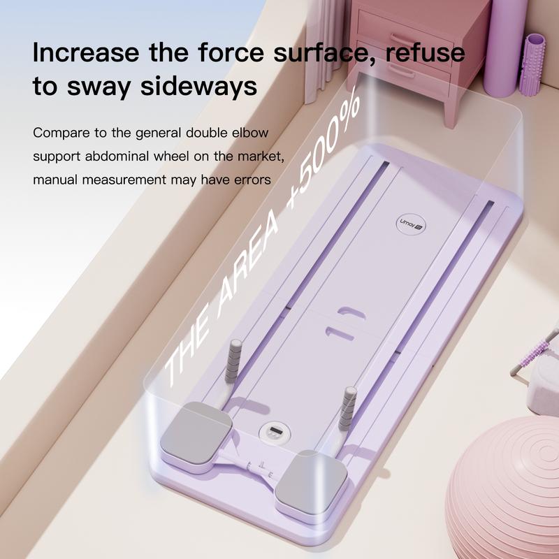 HealthyRealLife purple multi-functional ab exercise board with sliding foot pads and foldable handles for stable core workouts
