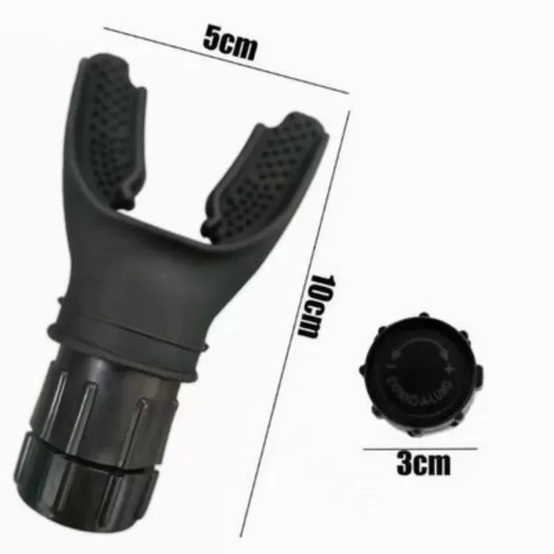 HealthyRealLife black silicone mouthpiece sports breathing trainer with adjustable resistance 10cm height 5cm mouth width