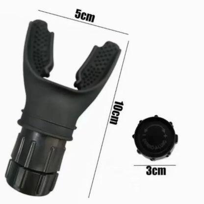 HealthyRealLife black silicone mouthpiece sports breathing trainer with adjustable resistance 10cm height 5cm mouth width