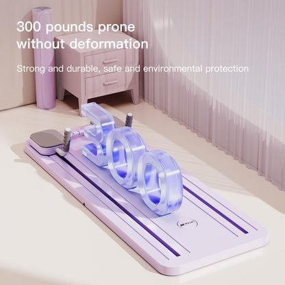 HealthyRealLife multi-functional ab exercise board in lavender with sliding rollers and padded handles for core workouts