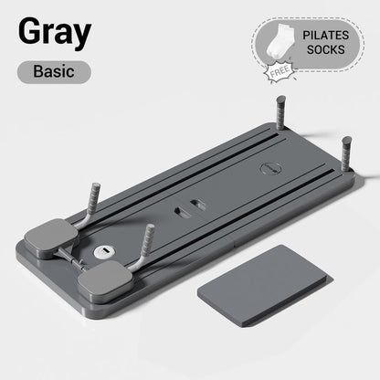 HealthyRealLife gray multi-functional ab exercise board with adjustable resistance bands foot pegs and foam knee pad