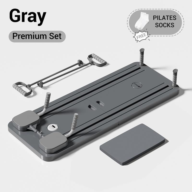 HealthyRealLife gray multi-functional ab exercise board with resistance bands handles adjustable pegs and knee pad